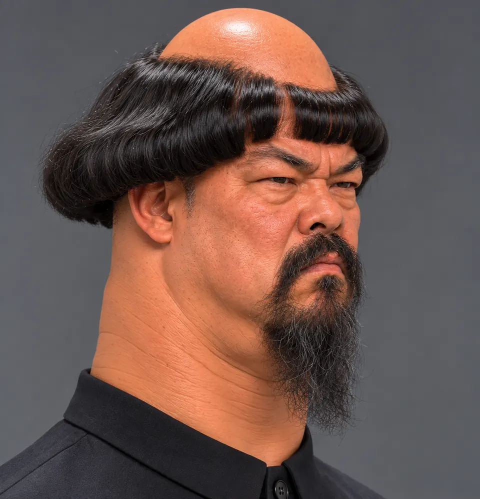 UG LEE in a stern three-quarter portrait, contemplating a questionable campaign.